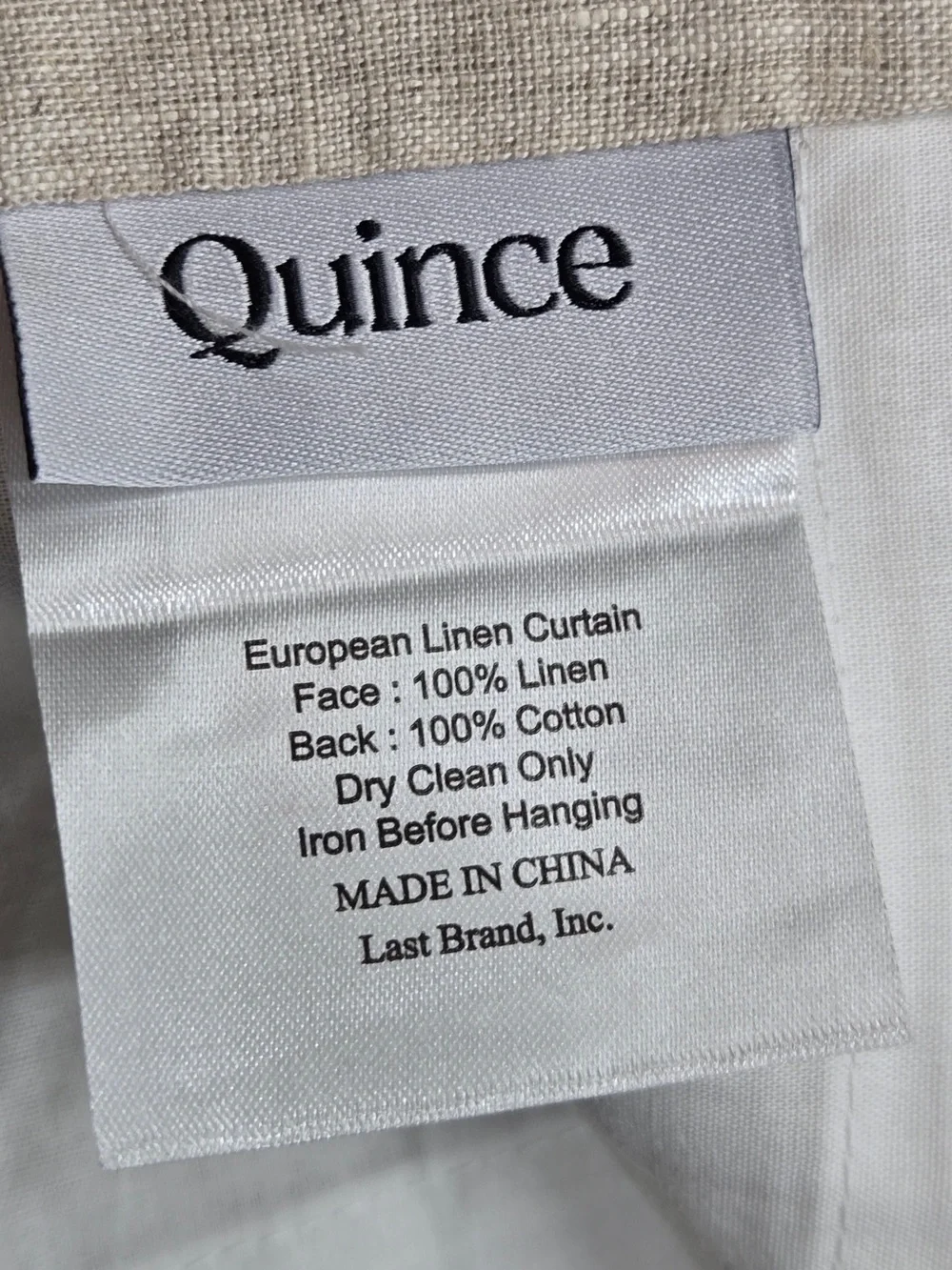 NWT QUINCE Set Of 2 48x108 European Linen Curtains Flax 0049